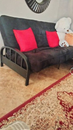 Sofa bed, Office desk 4 chairs 1 rolling chair/futon