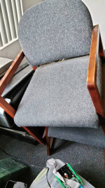 Sofa bed, Office desk 4 chairs 1 rolling chair/futon
