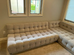Modshop Tufted Grey Velvet Sofa Sectional