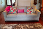 GRAY SOFA WITH PILLOWS