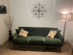 Falkirk Mid Century Modern Olive Green Sofa