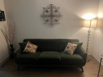 Falkirk Mid Century Modern Olive Green Sofa