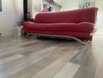 POST MODERN NICOLETTO SALOTTI ITALIAN RED LEATHER 2 SEATER SOFA