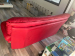 POST MODERN NICOLETTO SALOTTI ITALIAN RED LEATHER 2 SEATER SOFA