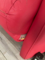 POST MODERN NICOLETTO SALOTTI ITALIAN RED LEATHER 2 SEATER SOFA