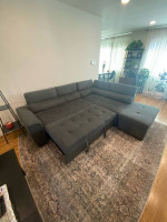 Gray Blue Sleeper Sofa