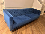 CB2 Blue Velvet Sofa