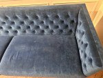 CB2 Blue Velvet Sofa