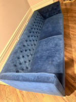 CB2 Blue Velvet Sofa