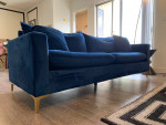 Navy Blue Velvet Sofa