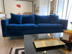 Navy Blue Velvet Sofa