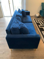 Navy Blue Velvet Sofa