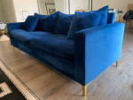 Navy Blue Velvet Sofa