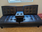Reclining faux leather sofa