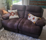 Loveseat And Sofa (4 Recliners) (Cappucino faux sude)