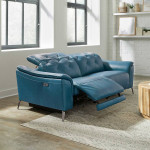 Carvel Leather Power Reclining Sofa with Power Headrest