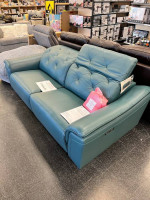 Carvel Leather Power Reclining Sofa with Power Headrest