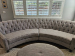 Curved Sofa w/ Storage Ottoman