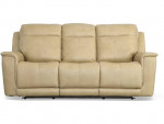 Power Reclining Leather Sofa with Power Headrests and Lumbar