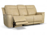 Power Reclining Leather Sofa with Power Headrests and Lumbar