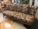 Ficks Reed Vintage Bamboo Rattan Chic Hobo Sofa / Couch W/Cushions