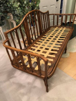 Ficks Reed Vintage Bamboo Rattan Chic Hobo Sofa / Couch W/Cushions