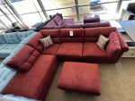 Brand new red Velvet like Sectional Sofa with storage ottoman