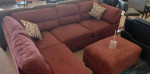 Brand new red Velvet like Sectional Sofa with storage ottoman