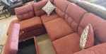 Brand new red Velvet like Sectional Sofa with storage ottoman