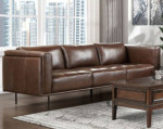 Soren brown leather sofa