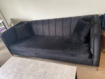 Sofa, loveseat, coffee, and dining table with chairs