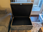 Bonaterra Charcoal Long Sofa with Storage Ottoman