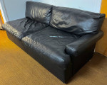 3 Piece Black Leather Sectional. Has Blemishes. See all pics. Black leather sofa