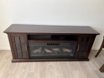 Sofa, Dining Table + Chairs, TV console fireplace