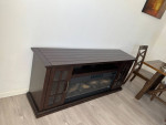 Sofa, Dining Table + Chairs, TV console fireplace