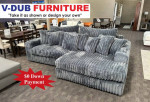 New Fluffy Grey Sofa Sectional