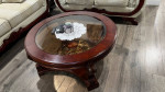 Victorian style sofa and love seat coffee table and 2 side tables