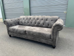 Great Condition Gray Chesterfield Sofa (Free delivery!)