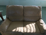 Beautiful white leather sofa and love seat