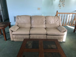 Beautiful white leather sofa and love seat