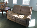 Beautiful white leather sofa and love seat