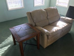 Beautiful white leather sofa and love seat