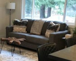 Contemporary grey or gray sofa