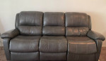 Dual Power Reclining Leather Sofa