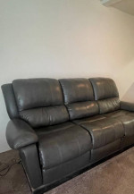 Dual Power Reclining Leather Sofa