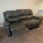 Dual Power Reclining Leather Sofa