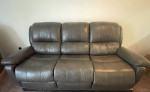 Dual Power Reclining Leather Sofa