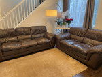 Genuine Leather Sofa and Loveseat Set