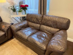Genuine Leather Sofa and Loveseat Set