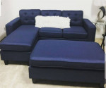 Brand New Blue Sectional Sofa + XL Ottoman